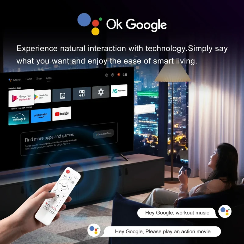 Android 14 ATV Smart TV Stick Support 4K Video 4K@60fps BT5.0 WiFi6 Rockchip RK3518 Quad Core Google Voice Remote Smart TV Box