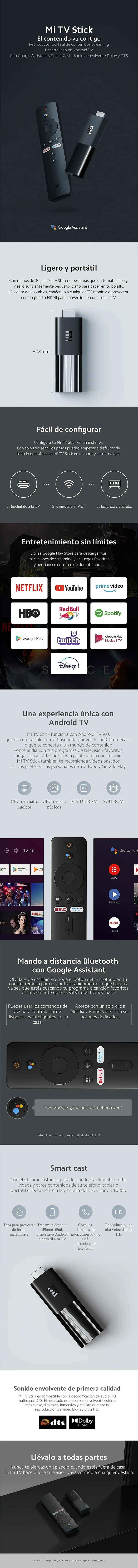 Official | Mi TV Stick EU, Android TV 9.0 HDR, Google Assistant, Smart Cast