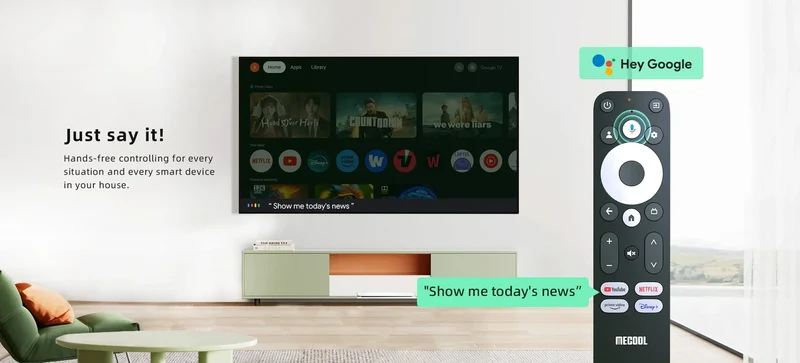 [Genuine] 2025 Newest Mini TV Stick MECOOL MEgo1 4K HDR 2GB+8GB 5G Built-in wifi LAN 100M Best Google Certified Netflix TV Stick