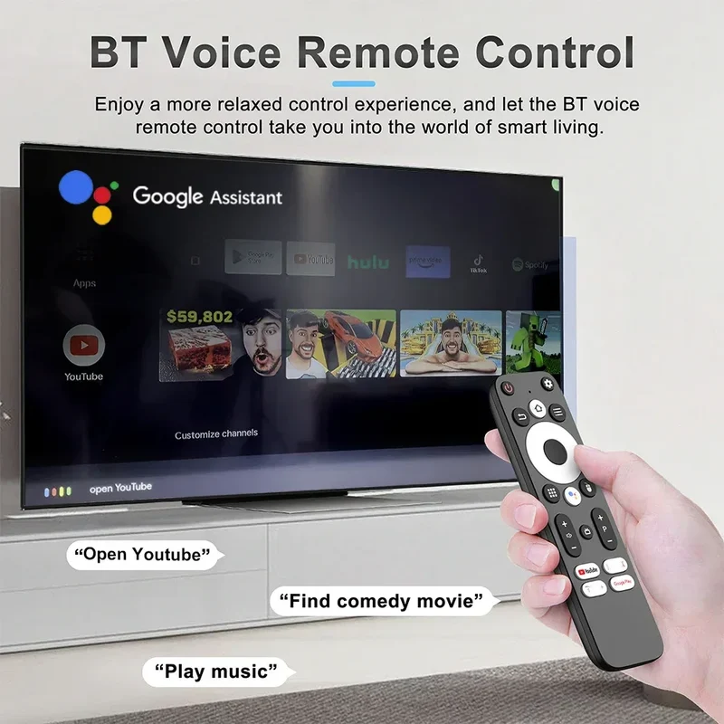 VONTAR Android 12 DQ06 ATV Mini TV Stick Allwinner H618 Quad Core 8K Video 4K@60fps Wifi6 Build in BT Voice Android 12.0 TV BOX