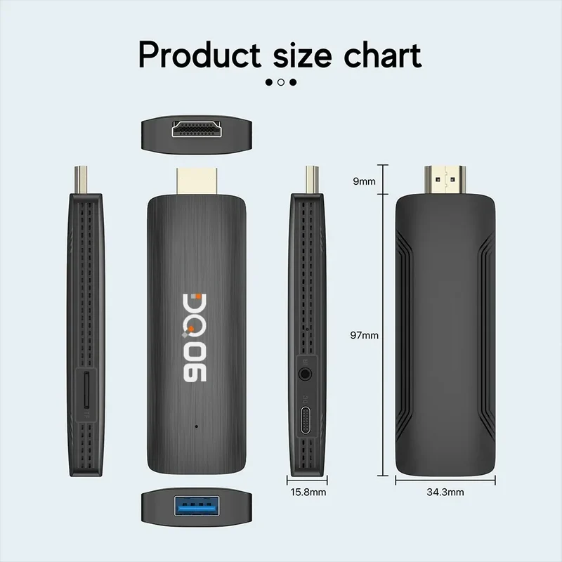VONTAR Android 12 DQ06 ATV Mini TV Stick Allwinner H618 Quad Core 8K Video 4K@60fps Wifi6 Build in BT Voice Android 12.0 TV BOX