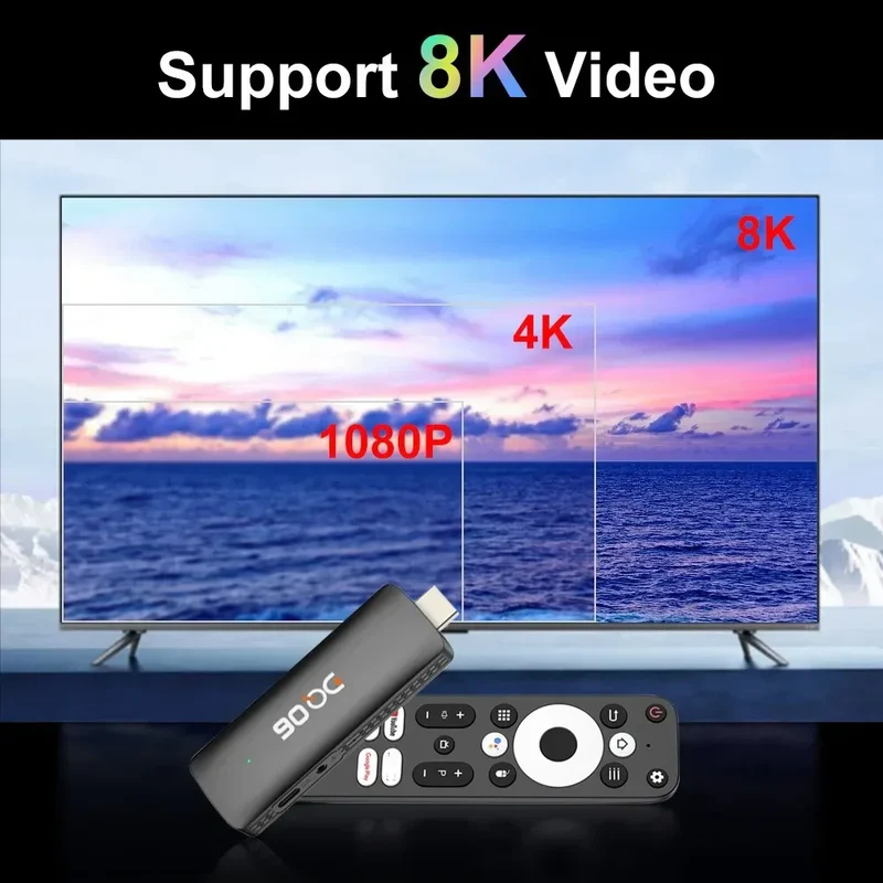 VONTAR Android 12 DQ06 ATV Mini TV Stick Allwinner H618 Quad Core 8K Video 4K@60fps Wifi6 Build in BT Voice Android 12.0 TV BOX