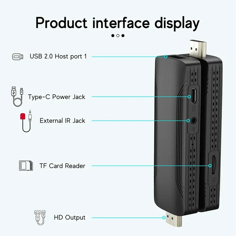 VONTAR Android 12 DQ06 ATV Mini TV Stick Allwinner H618 Quad Core 8K Video 4K@60fps Wifi6 Build in BT Voice Android 12.0 TV BOX