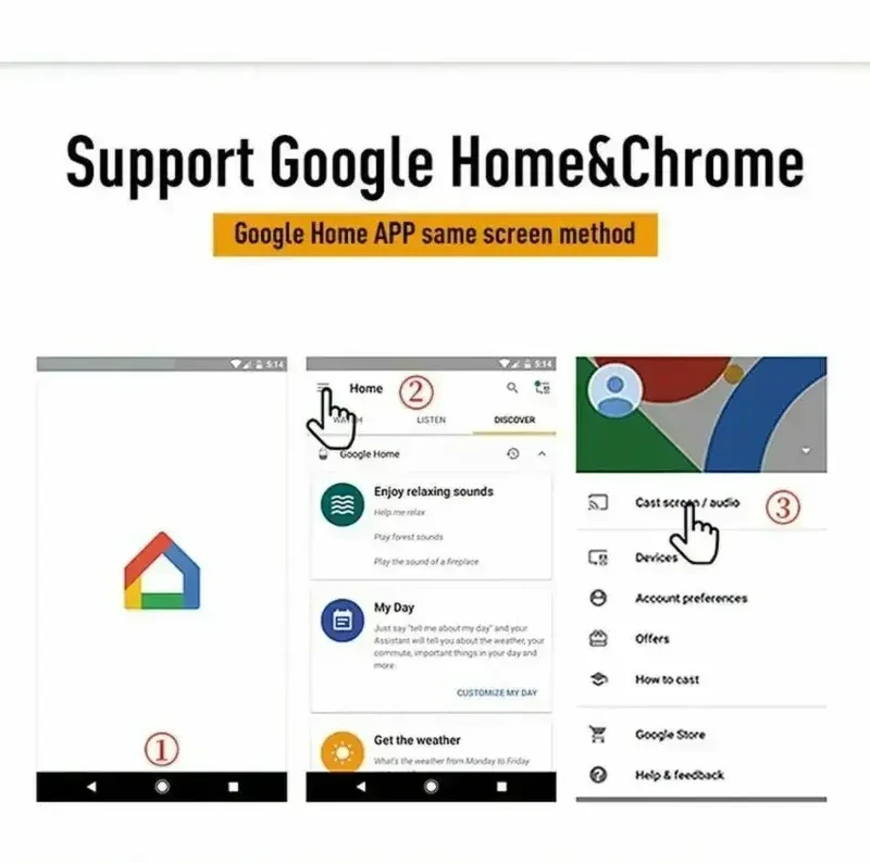 Chromecast Google Wireless WiFi mirascreen HDMI-compatible HD Display Dongle Media Streaming Video tv Smart Home For ios/Android