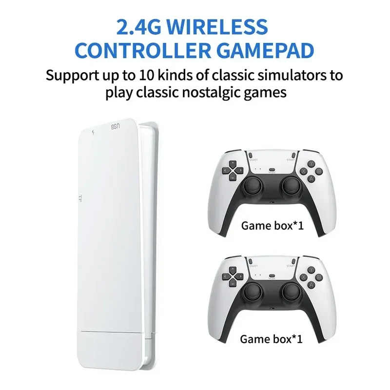 M15 Retro Game Console 2.4G Wireless Dual Controller 4K TV Game Stick 64GB 20000 Retro Games Retro Game Family Gift