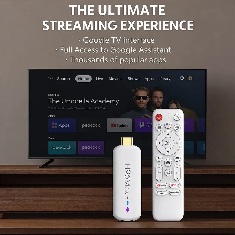 Android TV Stick S905L3 H96 Max M20 Quad-Core Smart TV Stick Media Player Voice Assistant Support 4K Streaming TV Stick 2GB 16GB