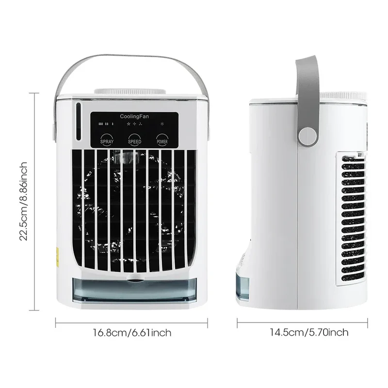 Small Space Air Conditioning for Home Rechargeable Portable Summer Desktop Air Cooler Spray Fan Moist Clean Air for Office Room