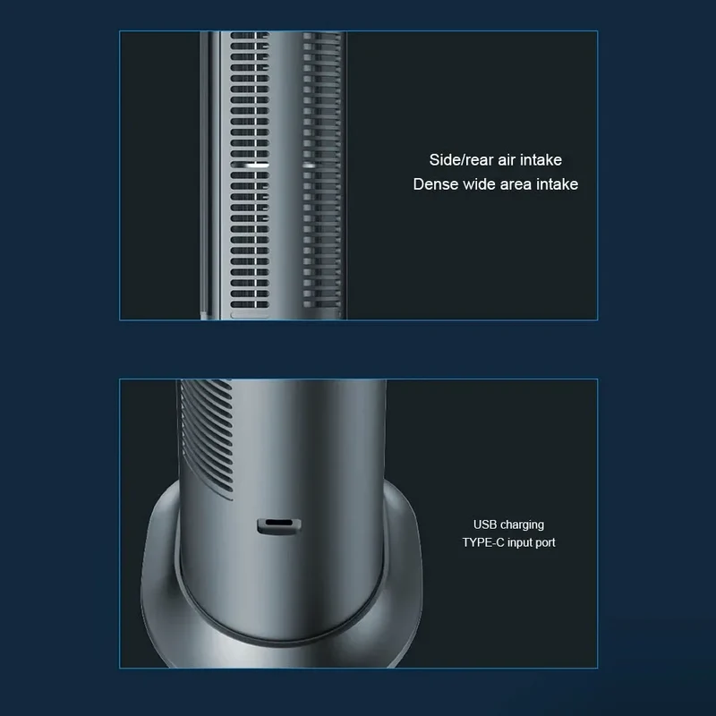 Desk Tower Fan USB Rechargeable 3 Speeds Summer Ventilation Fan Vertical Horizontal Electric Fan Household Air Conditioning Fan