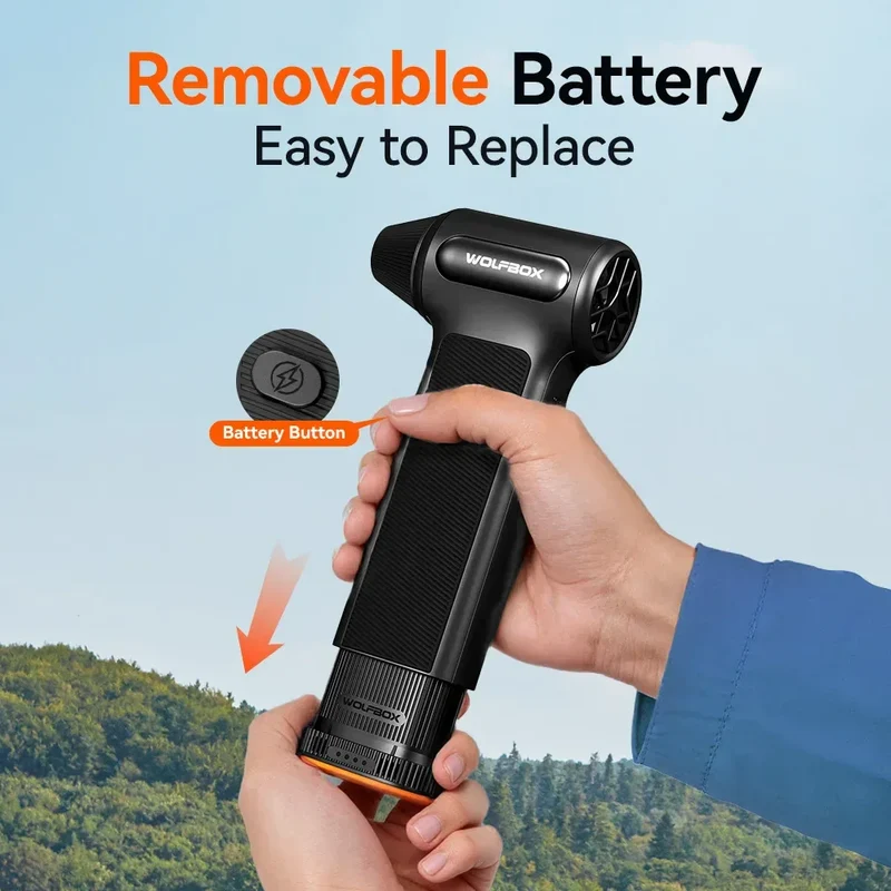 WOLFBOX DF200 Electric Powerful Fan Duster Wireless Air Blower Air Duster 3-Speed Adjustable Portable Fan for Car/Home/Outdoor