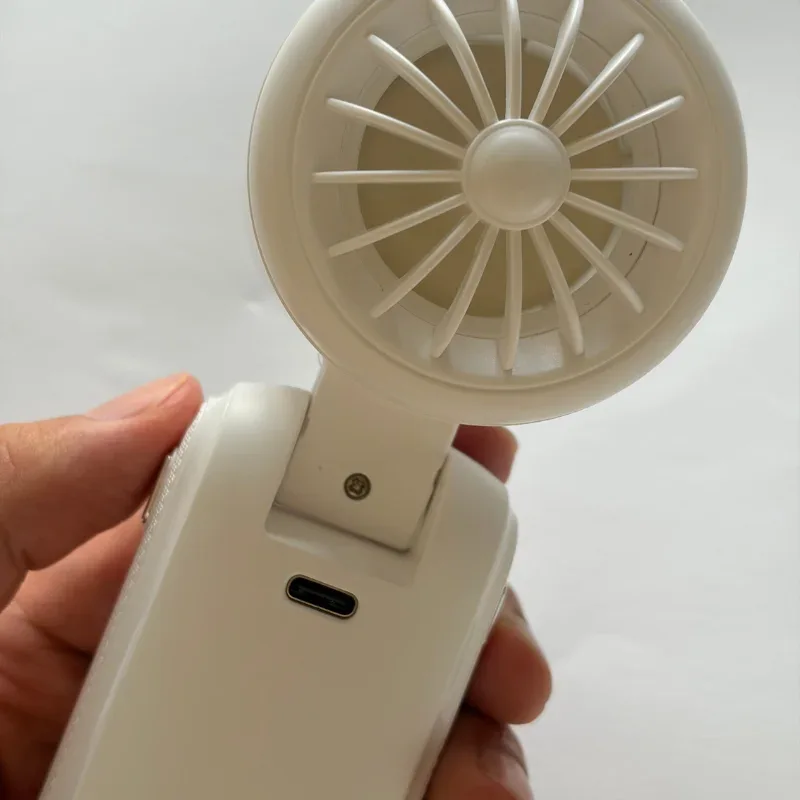5-Speed Strong Cooling Mini Fan, Foldable & Neck Hanging - 9H Long Battery, Powerful Wind with LED for Office Outdoor Travel