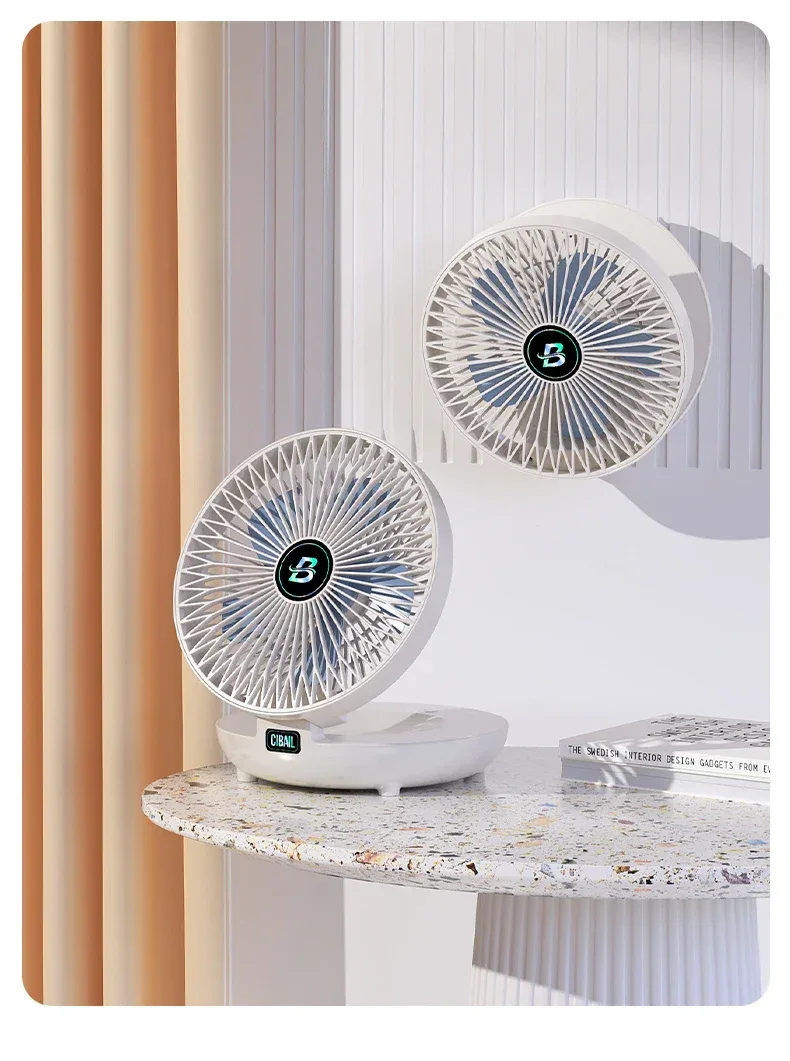 2024 Best Sellers 2IN1 Folding Desktop Fan Portable Air Conditioner Wall Mounted Fan Rechargeable With 3 Gears for Home Office