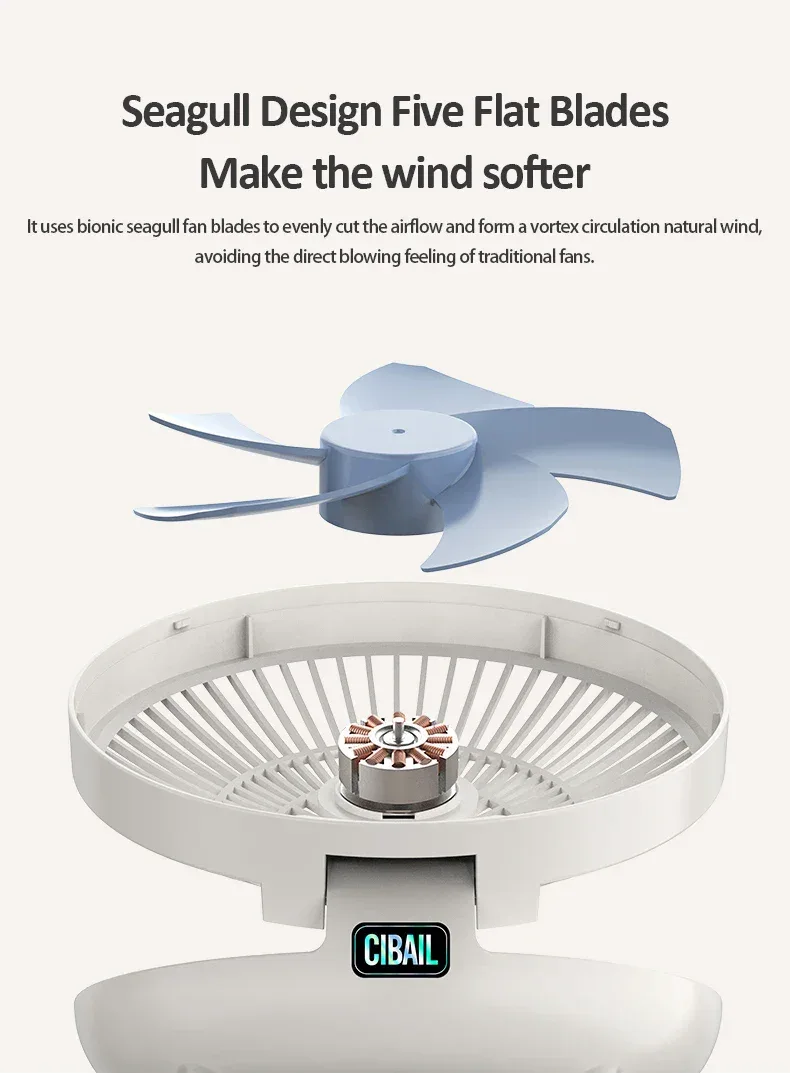 2024 Best Sellers 2IN1 Folding Desktop Fan Portable Air Conditioner Wall Mounted Fan Rechargeable With 3 Gears for Home Office