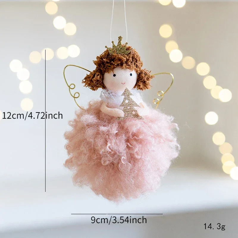 New Christmas Mouse Doll Pendant Girl Ballet Angel Christmas Tree Pendant Plush Hanging Xmas Decoration Charms New Year Gifts