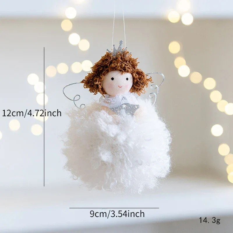 New Christmas Mouse Doll Pendant Girl Ballet Angel Christmas Tree Pendant Plush Hanging Xmas Decoration Charms New Year Gifts
