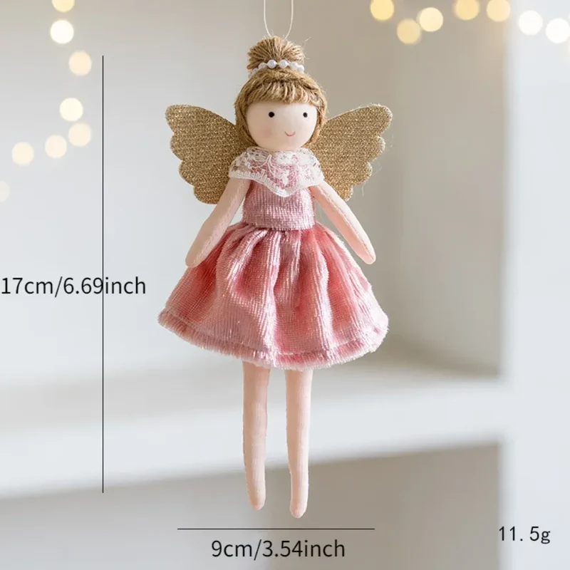 New Christmas Mouse Doll Pendant Girl Ballet Angel Christmas Tree Pendant Plush Hanging Xmas Decoration Charms New Year Gifts