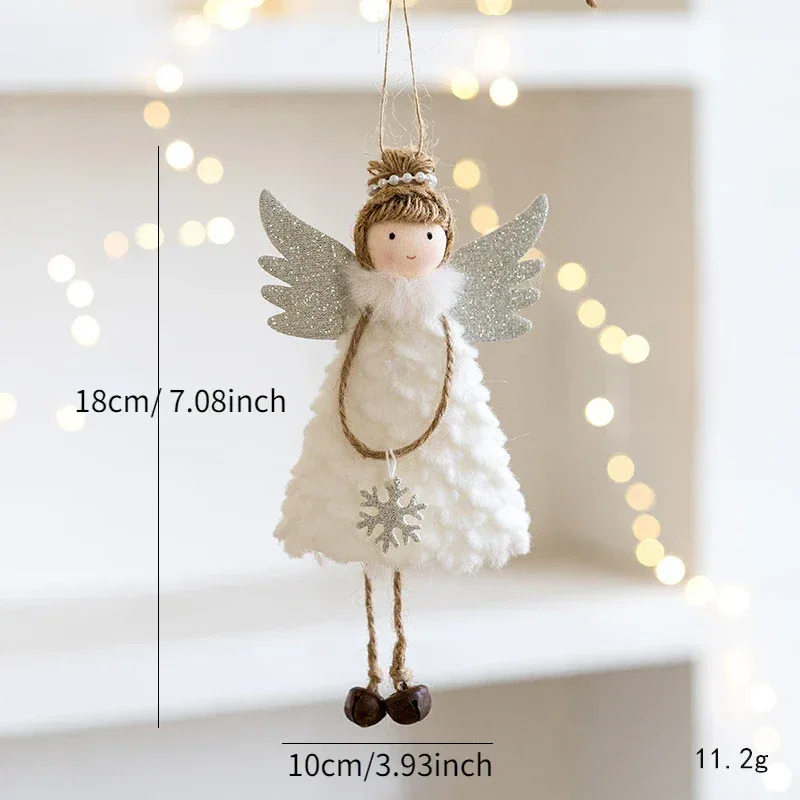 New Christmas Mouse Doll Pendant Girl Ballet Angel Christmas Tree Pendant Plush Hanging Xmas Decoration Charms New Year Gifts