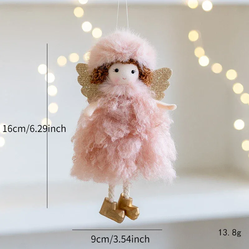 New Christmas Mouse Doll Pendant Girl Ballet Angel Christmas Tree Pendant Plush Hanging Xmas Decoration Charms New Year Gifts
