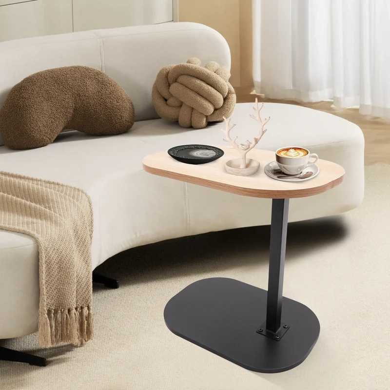 Modern Freestanding C-shaped Side Table Small Coffee Table Height Adjustable Side Table