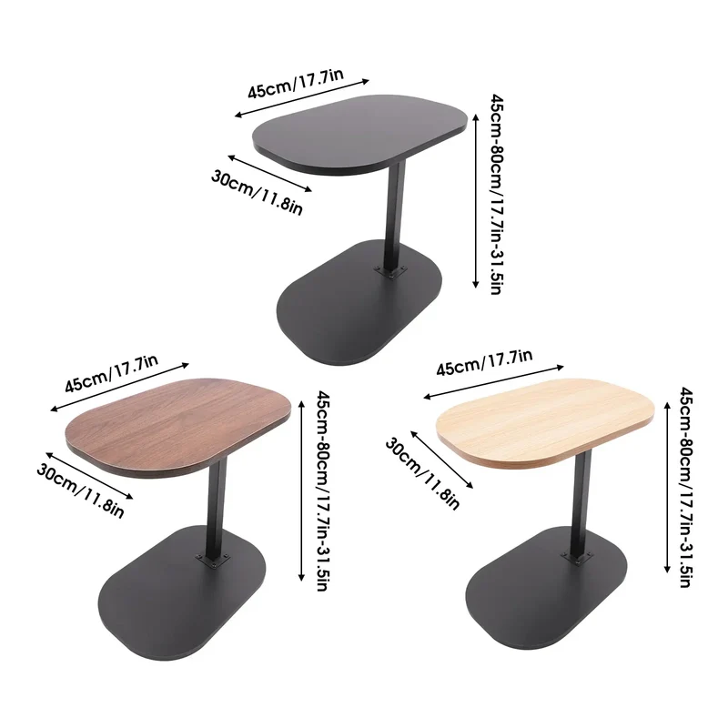 Modern Freestanding C-shaped Side Table Small Coffee Table Height Adjustable Side Table