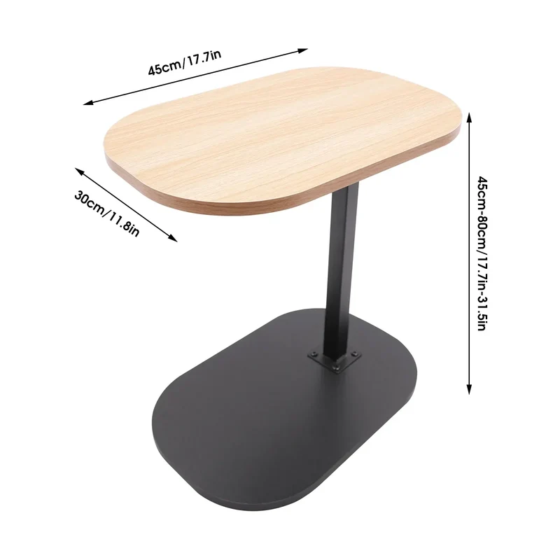 Modern Freestanding C-shaped Side Table Small Coffee Table Height Adjustable Side Table