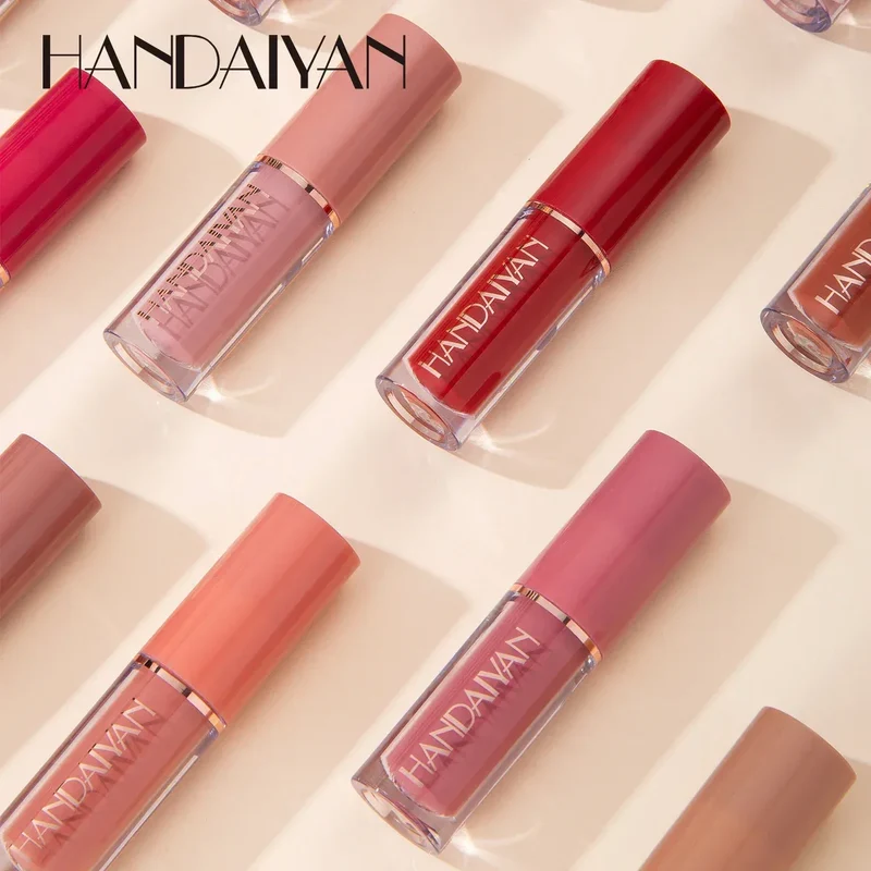 Handaiyan Private Label Liquid Matte Vegan Cruetly-free Velvet 12 Color Book Lipgloss Set