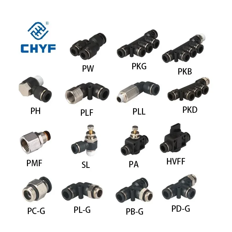 Trachea Pneumatic Quick Connector Female Thread Straight Through PCF/4/6/8mm/10/12/14/01-02-03-04 PCF