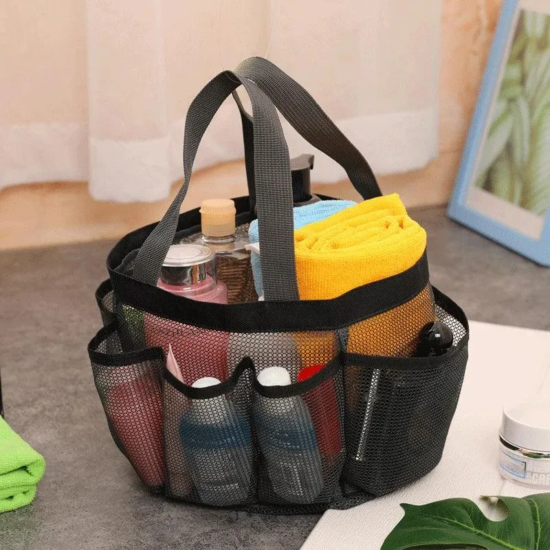 Mesh Beach Bags Tote Bag with 8 Pockets Waterproof Lightweight Foldable Tote Bag Oversized Pool Bag