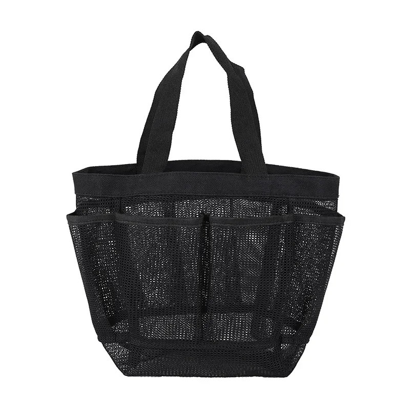 Mesh Beach Bags Tote Bag with 8 Pockets Waterproof Lightweight Foldable Tote Bag Oversized Pool Bag