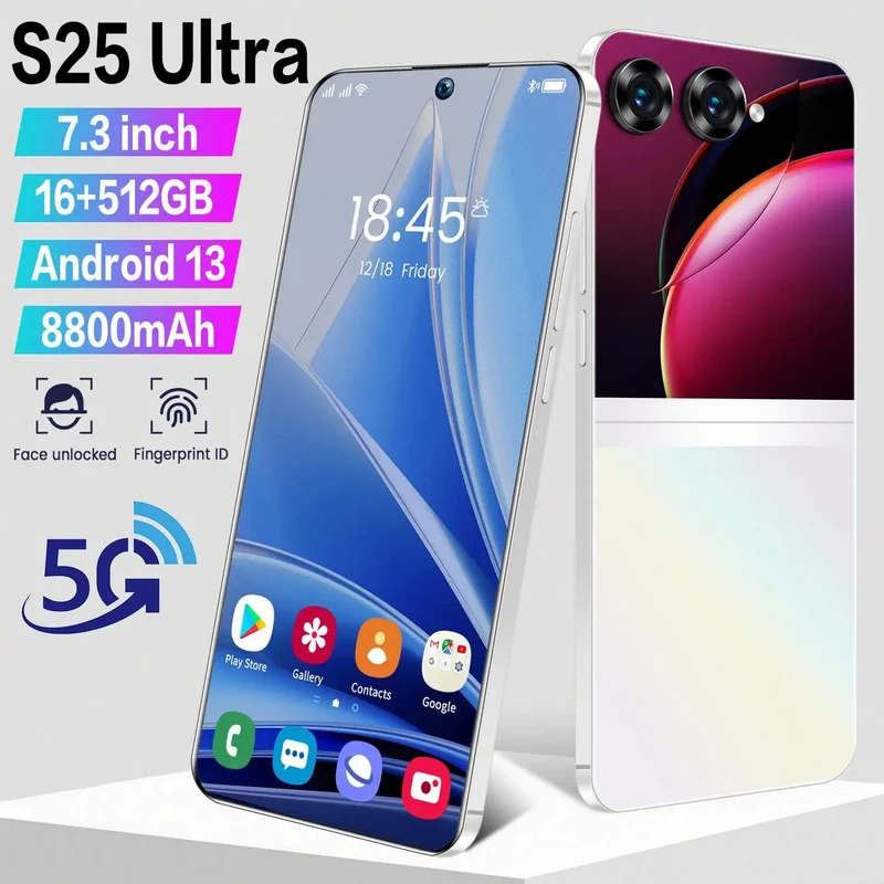 Feature Telefono Factory Price Telephone Portable S25 ultra 7.3inch Mobile Phone Android Smartphone
