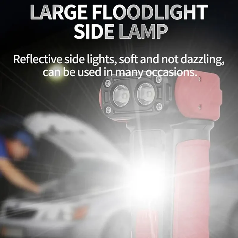 Mini Rotating LED Flashlight Ultra-Bright Emergency Flashlight Rotating Work Light Rechargeable Pocket Flashlight