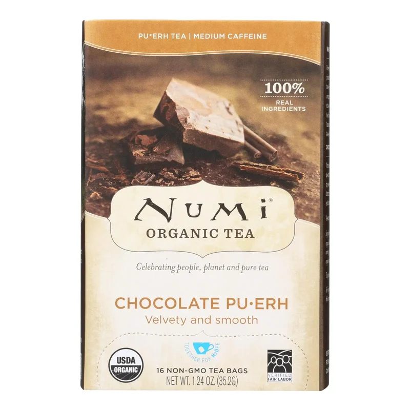 UD2 Numi Tea Organic Chocolate Pu-erh 16 Bag Case Raw Style Tea Cake Slimming and Health Benefits Bottle Packaging