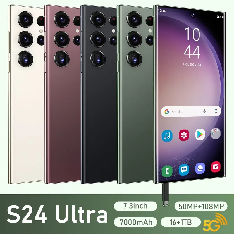 Hot Selling 5G Smartphone S24 Ultra Telephone 7.3 Inch Android Phones Unlocked 16G+1TB Cellphone Mobile Phones 4G 5G