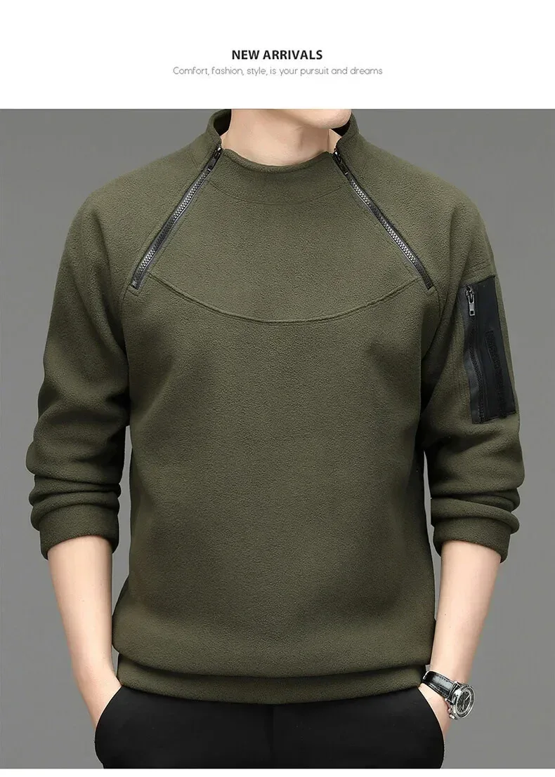 Men's Sweatshirs Spring Fall Long-sleeved T-shirt Top Loose Trend Round Neck Bottoming Shirt Lightweight Casual Sports