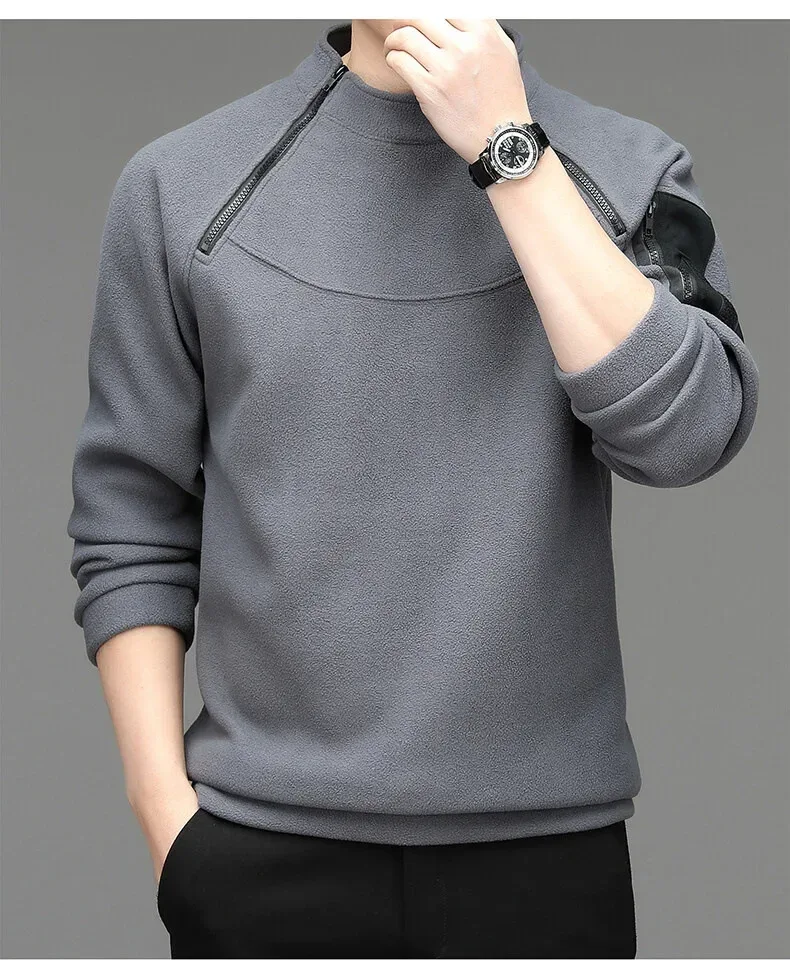 Men's Sweatshirs Spring Fall Long-sleeved T-shirt Top Loose Trend Round Neck Bottoming Shirt Lightweight Casual Sports