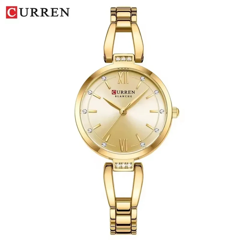 CURREN 9092 Luxury Bracelet Women's Watches Elegant Gold High Quality Stainless Steel Waterproof Female Quartz Wrist Watch