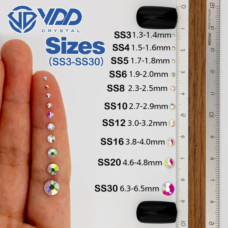 VDD 046 Green Opal SS3-SS30 Non-Hotfix Glass Rhinestones Crystal Flatback Stones Diamond Nail Art DIY Crafts Accessories