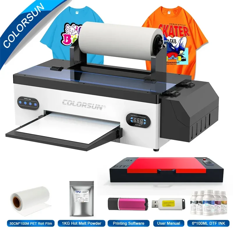 Colorsun A3+R1390 DTF Printer T-shirt Transfer Printing Machine Impresora a3 dtf Printers For T-Shirt Hoodies Bags Sweatshirt