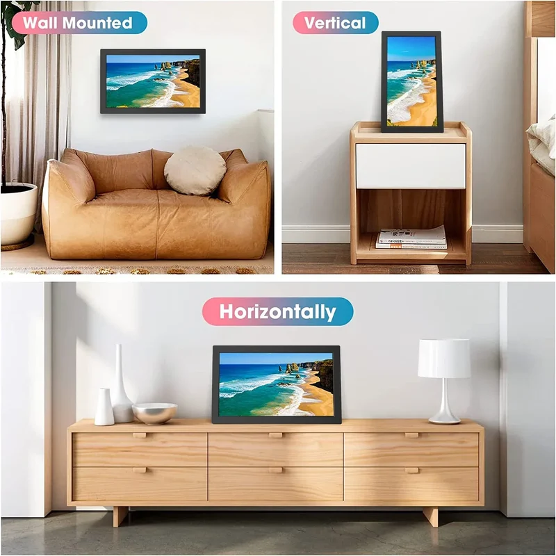 IPS Screen 1920*1080 15.6-Inch Digital Picture Frame USB Digital Photo Frame with USB Flash Drive SD Card Slot Remote Control