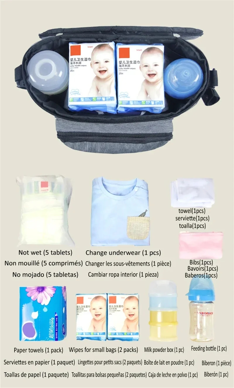 Mummy Bag Waterproof Diaper Bag Large Capacity Mommy Travel Bag Multifunctional Maternity Mother Baby Stroller Bags Organizer