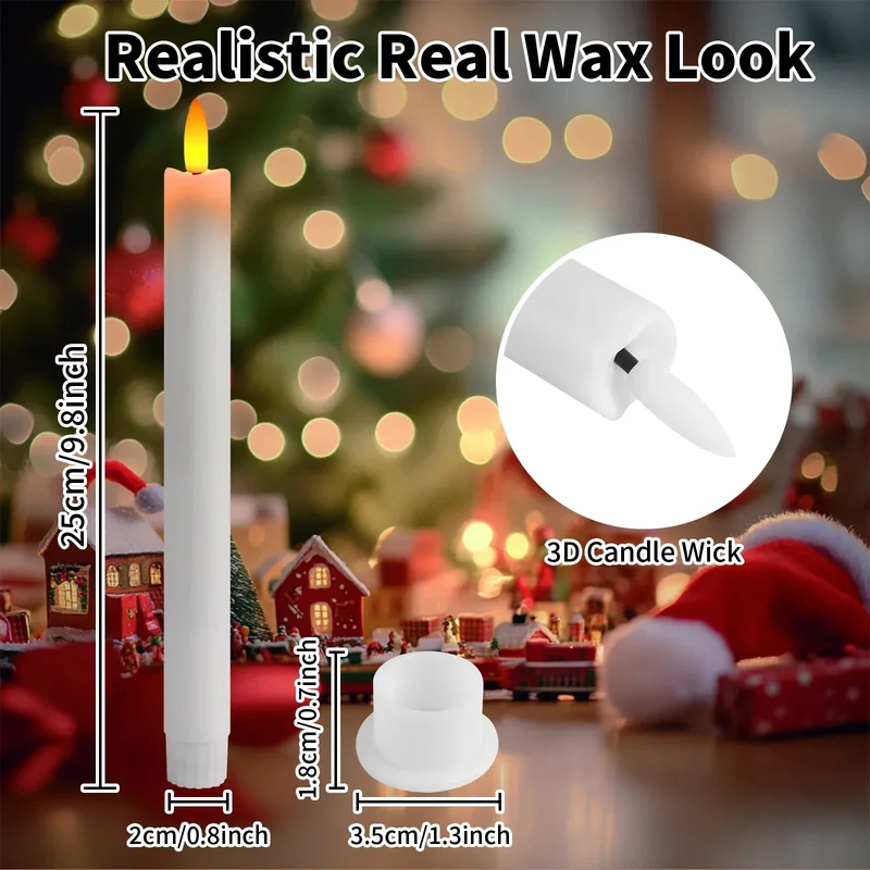 Pack of 6 Remote Control LED Decorative Candle Light Battery Operated Flameless Electronic Home Party Wedding Candle With Timer