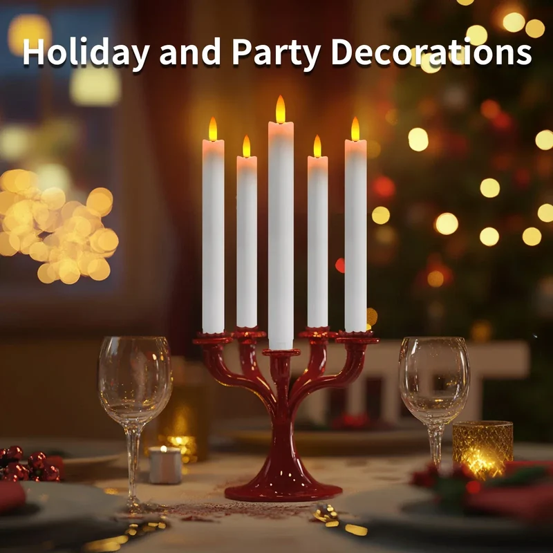 Pack of 6 Remote Control LED Decorative Candle Light Battery Operated Flameless Electronic Home Party Wedding Candle With Timer