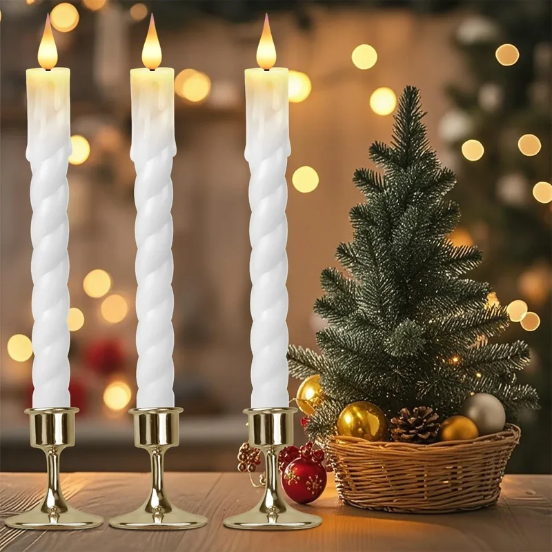 Pack of 6 Remote Control LED Decorative Candle Light Battery Operated Flameless Electronic Home Party Wedding Candle With Timer