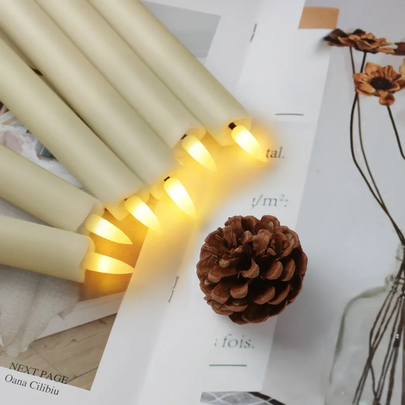 Pack of 6 Remote Control LED Decorative Candle Light Battery Operated Flameless Electronic Home Party Wedding Candle With Timer