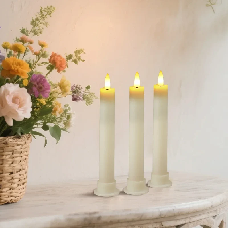 Pack of 6 Remote Control LED Decorative Candle Light Battery Operated Flameless Electronic Home Party Wedding Candle With Timer