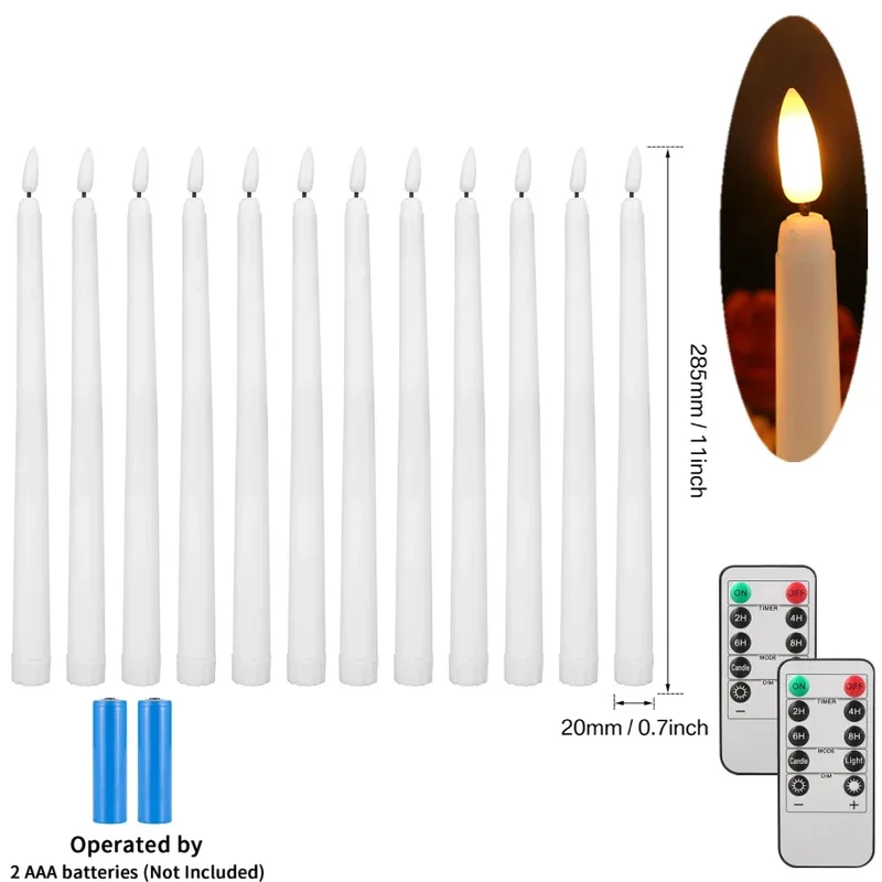Pack of 6 Remote Control LED Decorative Candle Light Battery Operated Flameless Electronic Home Party Wedding Candle With Timer