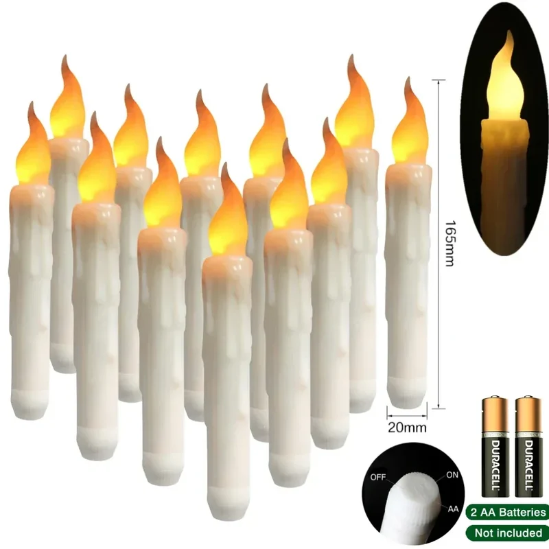 Pack of 6 Remote Control LED Decorative Candle Light Battery Operated Flameless Electronic Home Party Wedding Candle With Timer