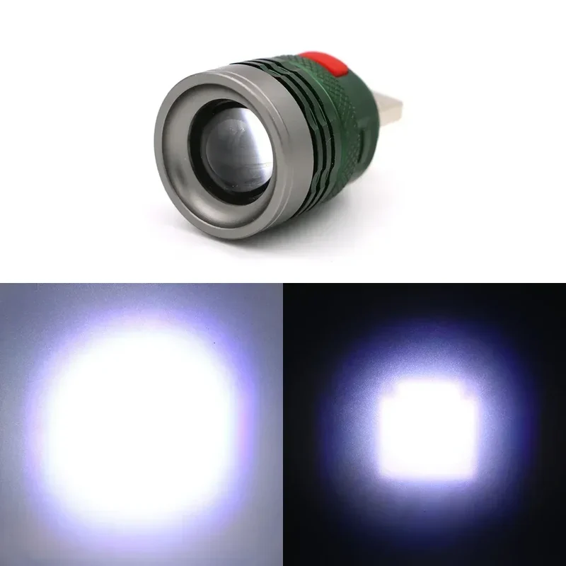 USB Flashlight Mini Torch Aluminum Alloy Strong Light LED Lights Illumination Camping Lamp Lantern Fishing Hiking Fill Lights