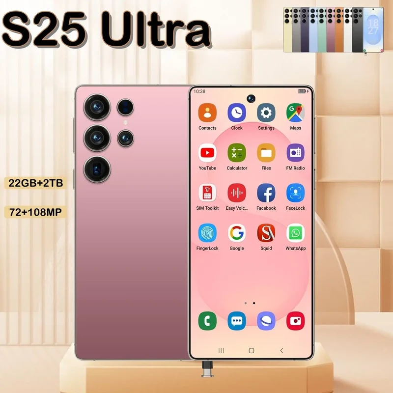 22G+2TB 2025 Brand New High Configuration Telephone S25 Ultra 5G Smartphone Dual SIM Android15 Built-in Pen 108MP Rear Camera