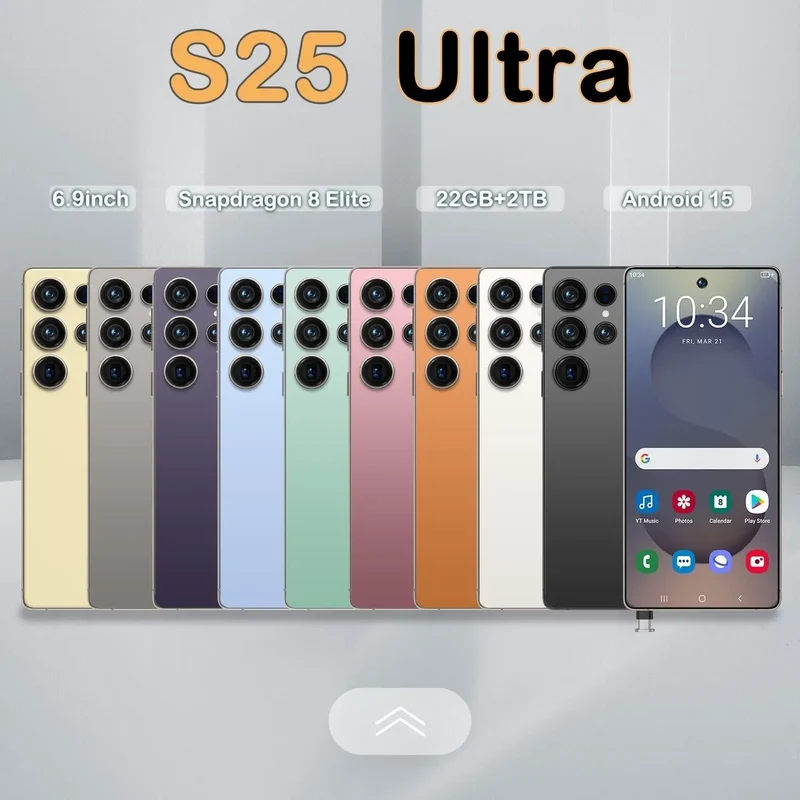 22G+2TB 2025 Brand New High Configuration Telephone S25 Ultra 5G Smartphone Dual SIM Android15 Built-in Pen 108MP Rear Camera
