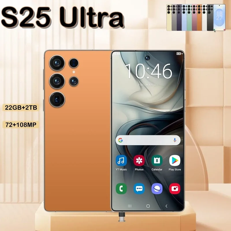 22G+2TB 2025 Brand New High Configuration Telephone S25 Ultra 5G Smartphone Dual SIM Android15 Built-in Pen 108MP Rear Camera